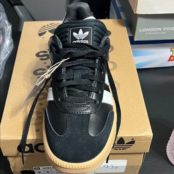 Adidas womens Samba XLG Black White Sneakers - Picture 2 of 3